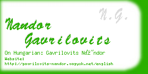 nandor gavrilovits business card